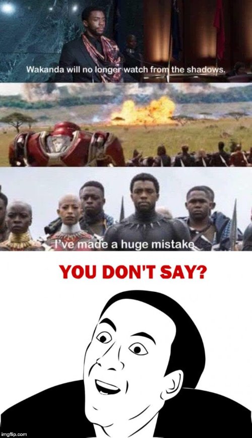 image tagged in memes,you don't say,black panther | made w/ Imgflip meme maker