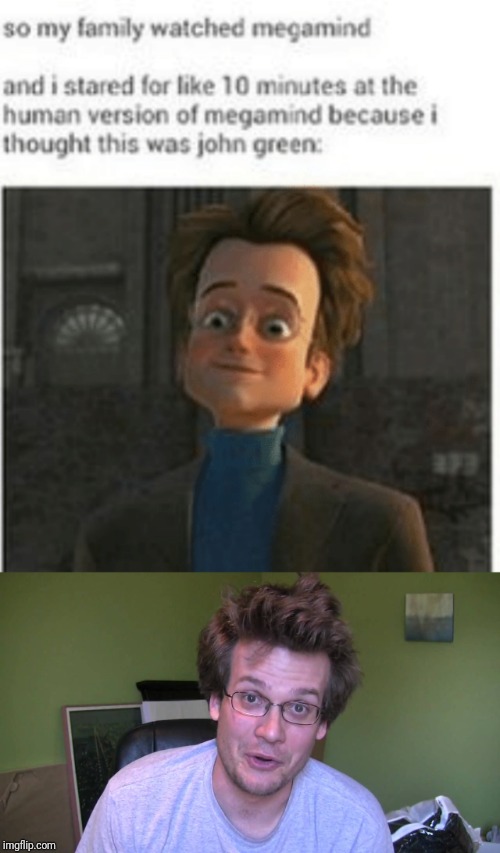 animated John Green | image tagged in funny memes,funny,hilarious memes,memes,john green,megamind | made w/ Imgflip meme maker