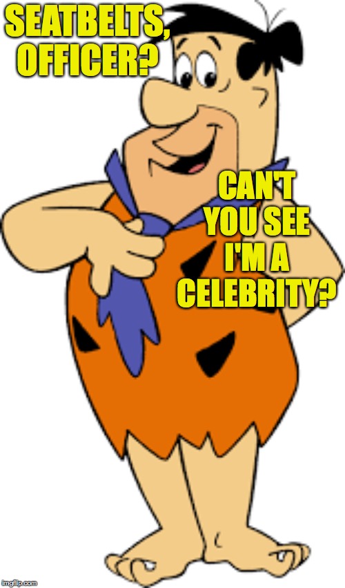 SEATBELTS, OFFICER? CAN'T YOU SEE I'M A CELEBRITY? | made w/ Imgflip meme maker
