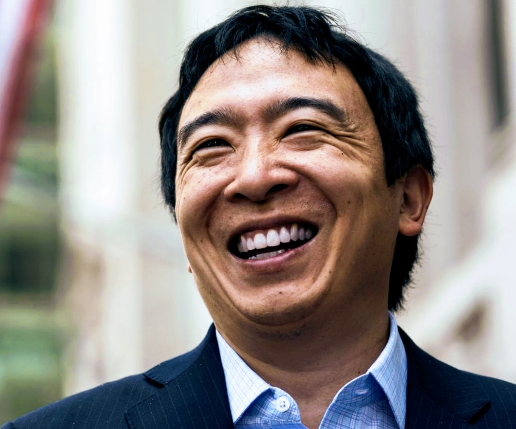 High Quality Andrew Yang Laughing Blank Meme Template