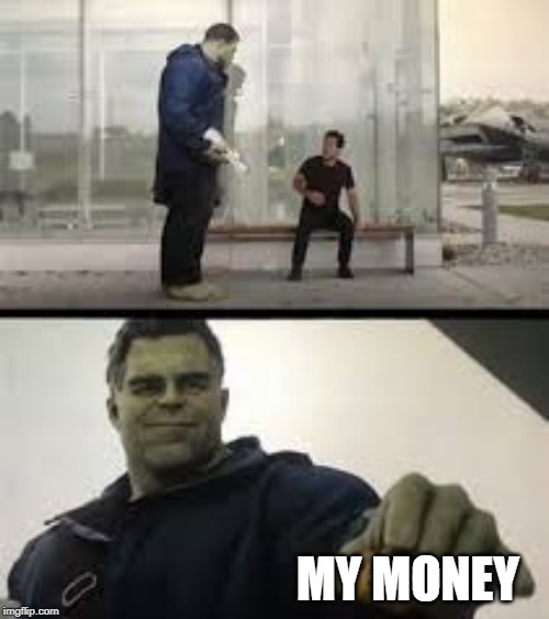 High Quality hulk giving ant man money Blank Meme Template
