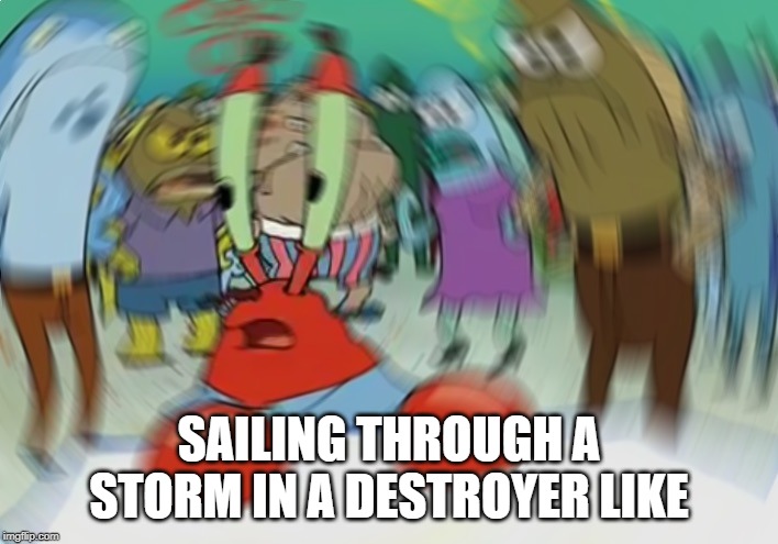 Mr Krabs Blur Meme Meme | SAILING THROUGH A STORM IN A DESTROYER LIKE | image tagged in memes,mr krabs blur meme | made w/ Imgflip meme maker