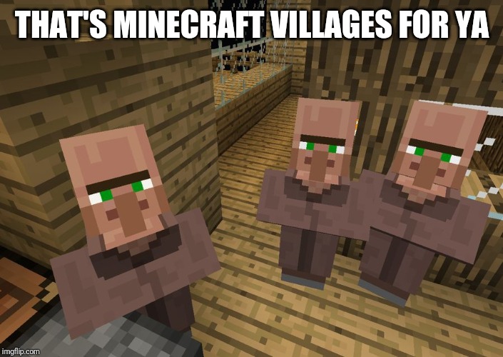 Minecraft Villagers | THAT'S MINECRAFT VILLAGES FOR YA | image tagged in minecraft villagers | made w/ Imgflip meme maker