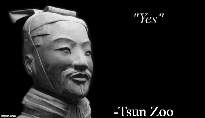 Sun Tzu | "Yes"; -Tsun Zoo | image tagged in sun tzu | made w/ Imgflip meme maker