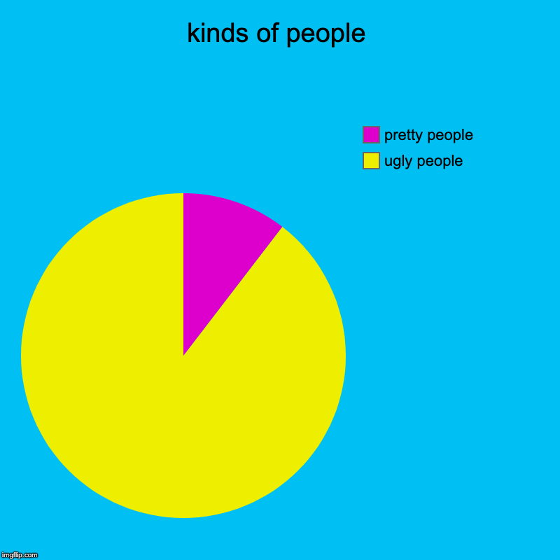 kinds of people | ugly people, pretty people | image tagged in charts,pie charts | made w/ Imgflip chart maker
