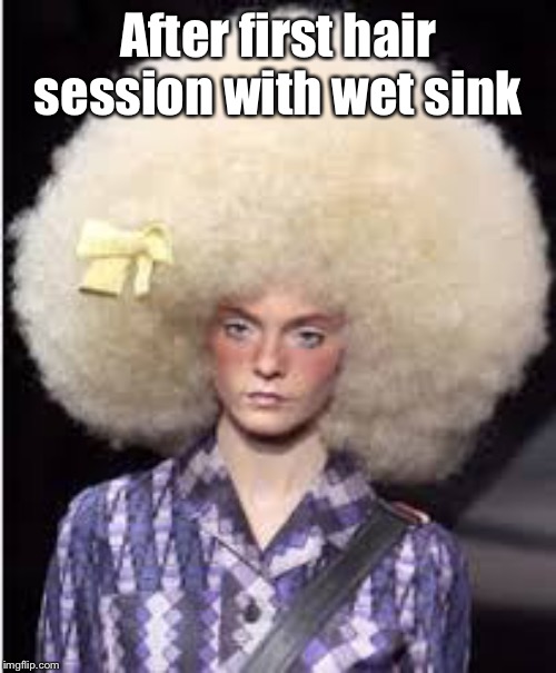 After first hair session with wet sink | made w/ Imgflip meme maker