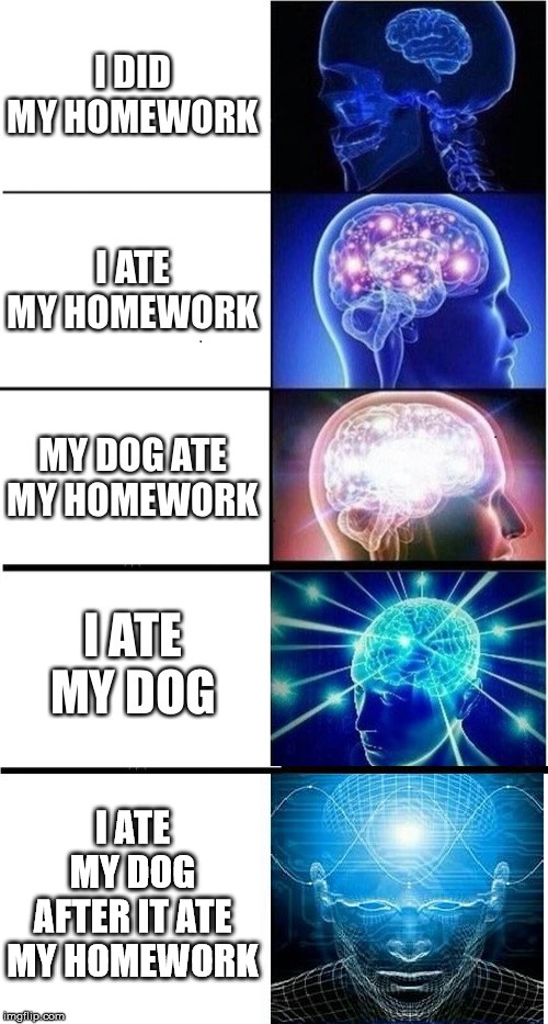 I ATE MY DOG AFTER IT ATE MY HOMEWORK | made w/ Imgflip meme maker