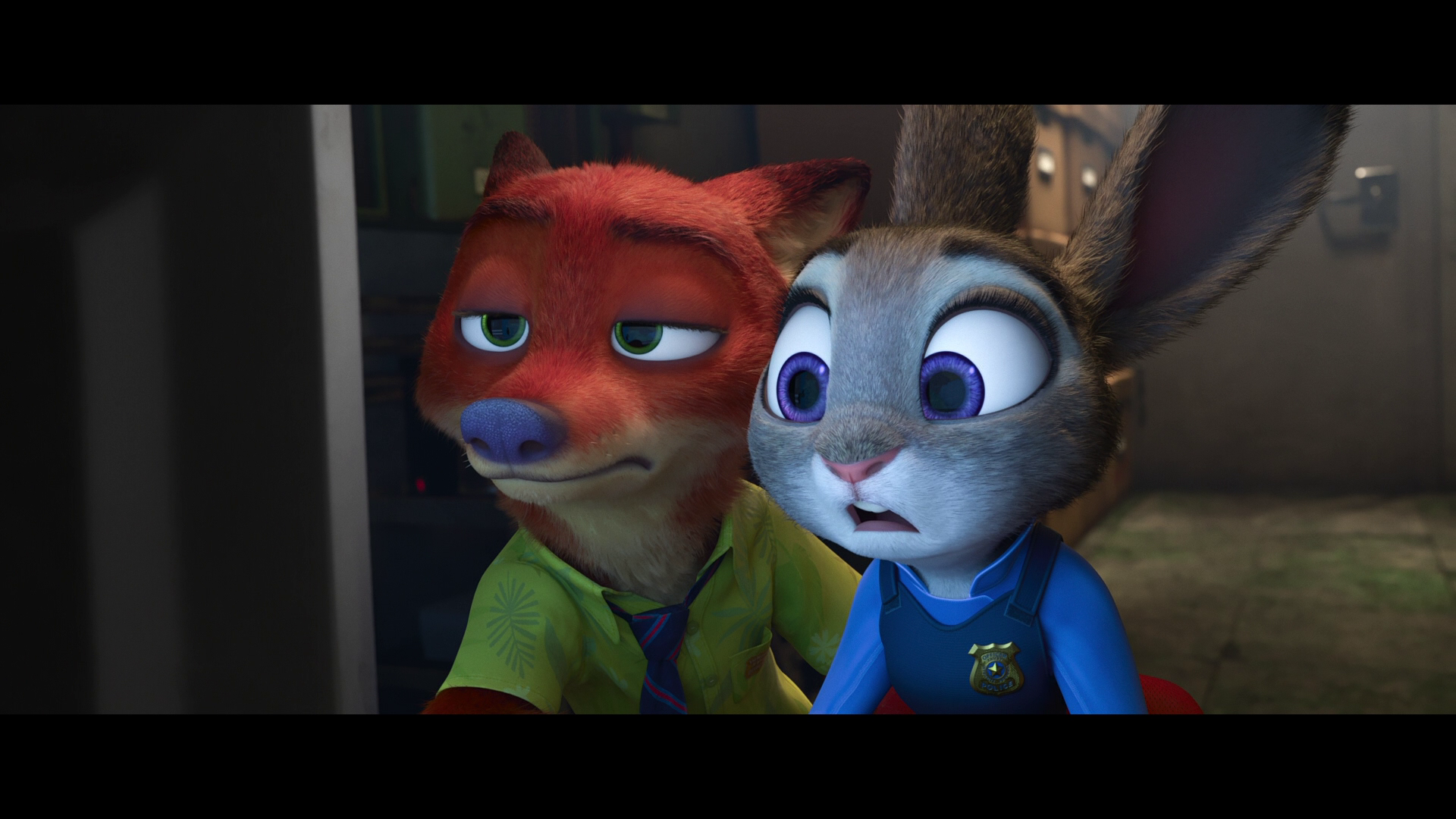 Nick Wilde and Judy Hopps shocked Blank Meme Template