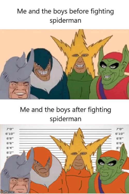 I just found this on Google images | image tagged in me and the boys,spiderman,memes | made w/ Imgflip meme maker