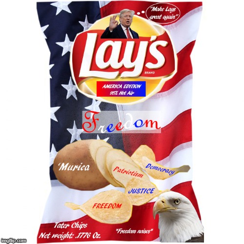 Freedom Chips | image tagged in 4th of july,america,lays,potato chips | made w/ Imgflip meme maker
