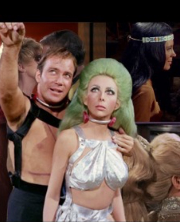 High Quality Kirk and green hair lady Blank Meme Template