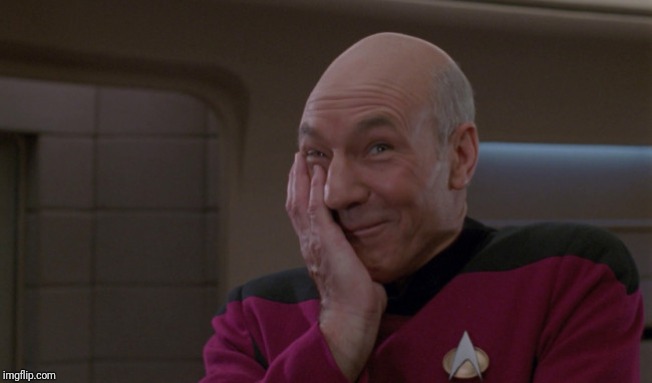 Picard Laugh | image tagged in picard laugh | made w/ Imgflip meme maker