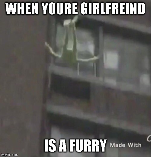 Kermit suicide | WHEN YOURE GIRLFREIND; IS A FURRY | image tagged in kermit suicide | made w/ Imgflip meme maker