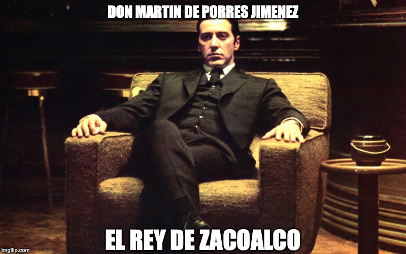 Don Michael Corleone | DON MARTIN DE PORRES JIMENEZ; EL REY DE ZACOALCO | image tagged in don michael corleone | made w/ Imgflip meme maker