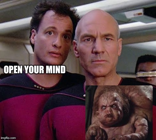 Thanks for the visual | OPEN YOUR MIND | image tagged in star trek | made w/ Imgflip meme maker
