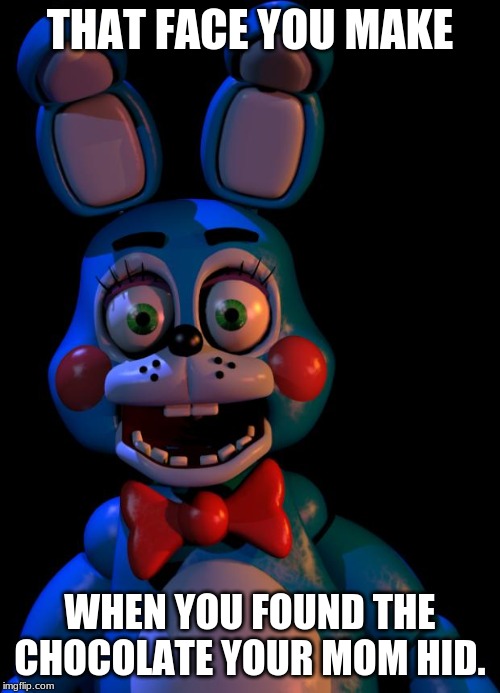 That face you make | THAT FACE YOU MAKE; WHEN YOU FOUND THE CHOCOLATE YOUR MOM HID. | image tagged in memes,fnaf2 | made w/ Imgflip meme maker