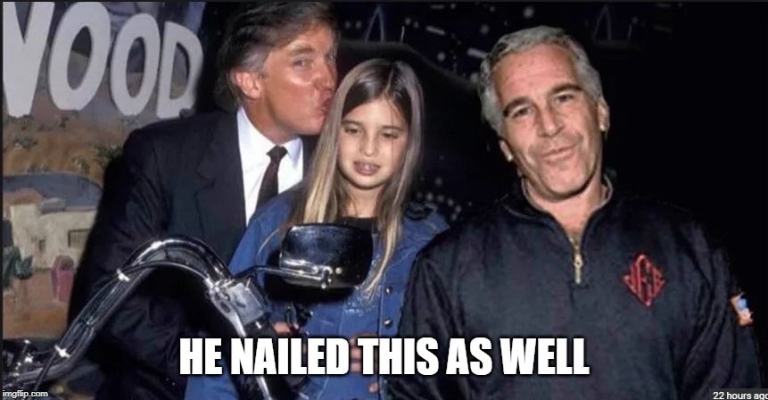 Trump and Epstein | HE NAILED THIS AS WELL | image tagged in trump and epstein | made w/ Imgflip meme maker