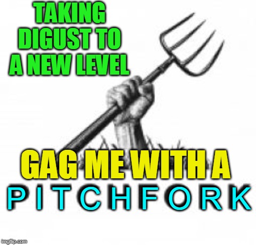 TAKING DIGUST TO A NEW LEVEL; GAG ME WITH A; P I T C H F O R K | made w/ Imgflip meme maker