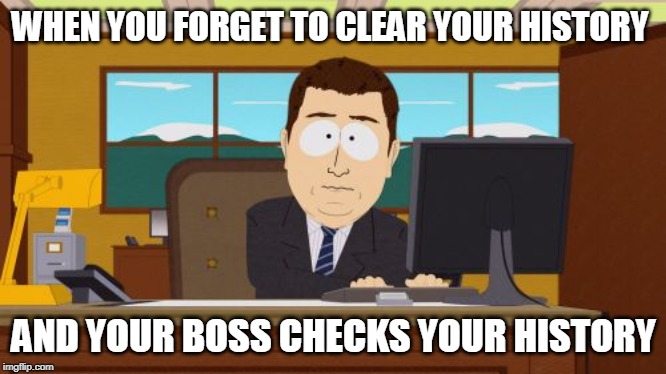 Aaaaand Its Gone | WHEN YOU FORGET TO CLEAR YOUR HISTORY; AND YOUR BOSS CHECKS YOUR HISTORY | image tagged in memes,aaaaand its gone | made w/ Imgflip meme maker