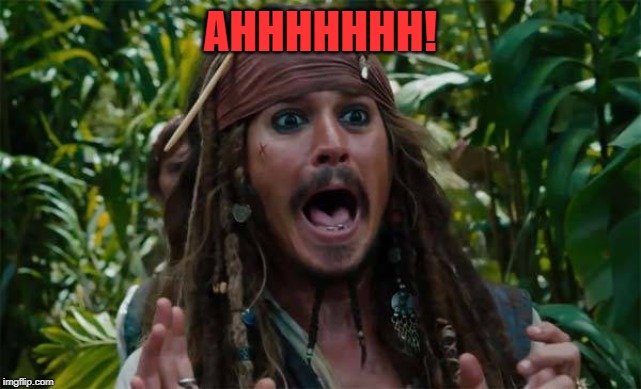 Capt Jack Sparrow Ahhh | AHHHHHHH! | image tagged in capt jack sparrow ahhh | made w/ Imgflip meme maker