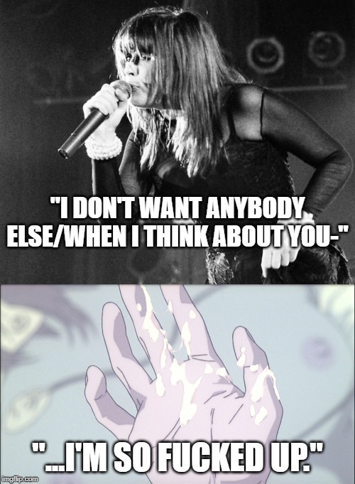 "I DON'T WANT ANYBODY ELSE/WHEN I THINK ABOUT YOU-"; "...I'M SO FUCKED UP." | image tagged in shinji mayonaise,masturbation,neon genesis evangelion,asuka langley soryu,shinji ikari,1990s | made w/ Imgflip meme maker