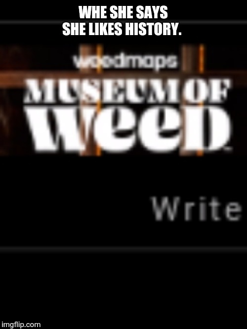 WHE SHE SAYS SHE LIKES HISTORY. | made w/ Imgflip meme maker