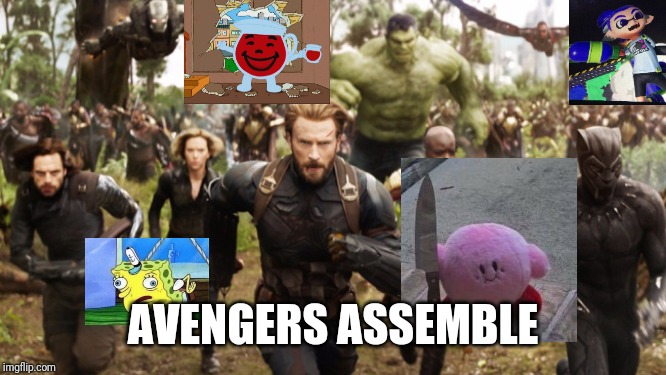 Avengers Infinity War Running | AVENGERS ASSEMBLE | image tagged in avengers infinity war running | made w/ Imgflip meme maker