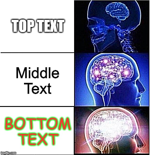 Tiers | TOP TEXT; Middle Text; BOTTOM TEXT | image tagged in tiers | made w/ Imgflip meme maker