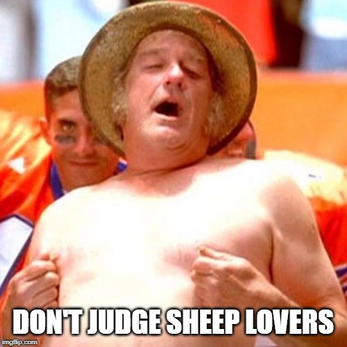 Farmer Fran | DON'T JUDGE SHEEP LOVERS | image tagged in farmer fran | made w/ Imgflip meme maker