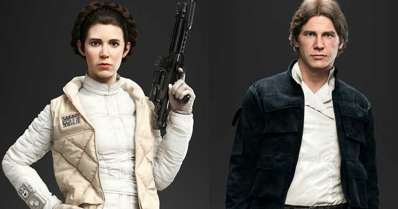 High Quality Princess Leil & Han Solo Divorced Blank Meme Template