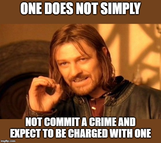 It's a sad day in America when you can be considered guilty just by someone accusing you of something horrible. | ONE DOES NOT SIMPLY; NOT COMMIT A CRIME AND EXPECT TO BE CHARGED WITH ONE | image tagged in memes,one does not simply,jeffrey epstein,the_real_donald_trump,maga | made w/ Imgflip meme maker