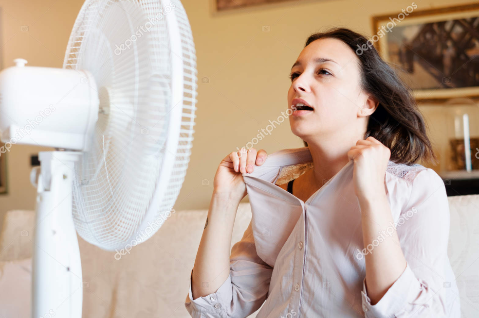 High Quality Hot woman and her fan Blank Meme Template