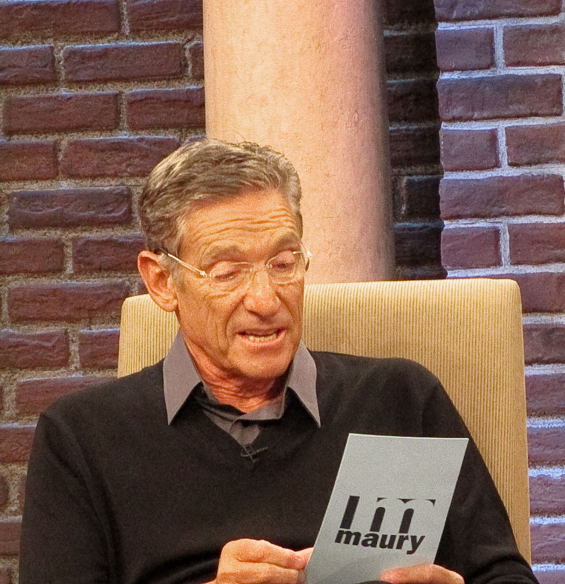 Maury Povich reads the polygraph results. 