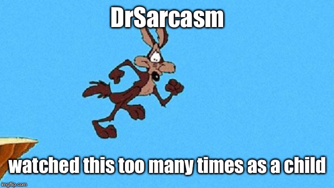 Wile E. Coyote | DrSarcasm watched this too many times as a child | image tagged in wile e coyote | made w/ Imgflip meme maker