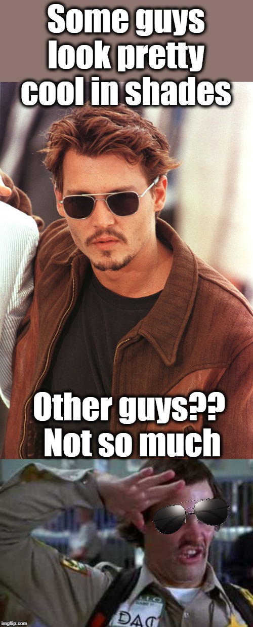 Fact! | Some guys look pretty cool in shades; Other guys??  Not so much | image tagged in memes,humour,lol,johnny depp | made w/ Imgflip meme maker