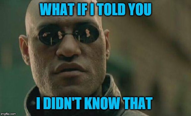 Matrix Morpheus Meme | WHAT IF I TOLD YOU I DIDN'T KNOW THAT | image tagged in memes,matrix morpheus | made w/ Imgflip meme maker