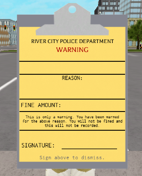 High Quality RCPD Warning Ticket Blank Meme Template
