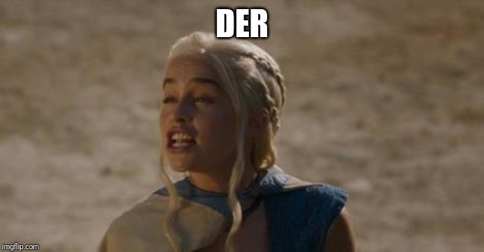Daenerys derp | DER | image tagged in daenerys derp | made w/ Imgflip meme maker