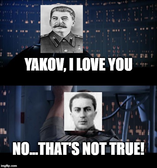 Star Wars No Meme | YAKOV, I LOVE YOU; NO...THAT'S NOT TRUE! | image tagged in memes,star wars no | made w/ Imgflip meme maker