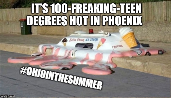 IT’S 100-FREAKING-TEEN DEGREES HOT IN PHOENIX | made w/ Imgflip meme maker