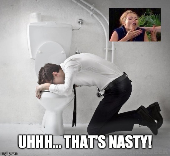 vomiting politician | UHHH... THAT'S NASTY! | image tagged in vomiting politician | made w/ Imgflip meme maker