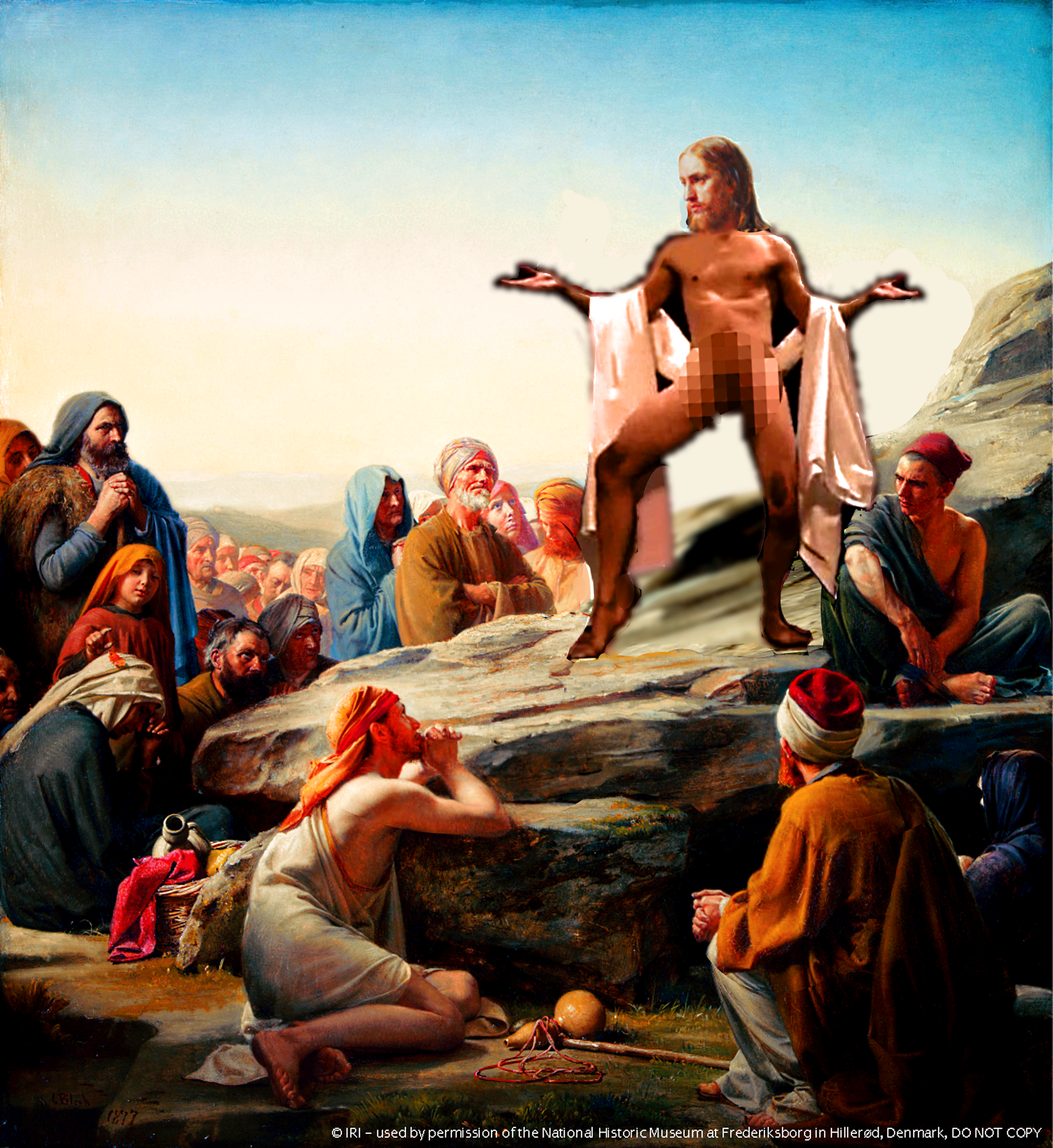 High Quality Jesus Semen On The Mount Blank Meme Template