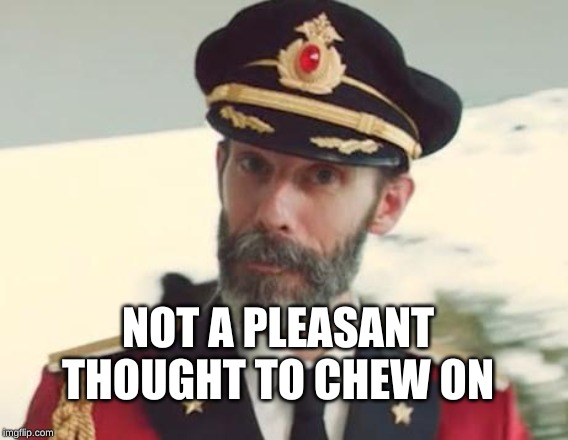 Captain Obvious | NOT A PLEASANT THOUGHT TO CHEW ON | image tagged in captain obvious | made w/ Imgflip meme maker