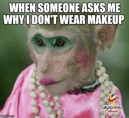 WHEN SOMEONE ASKS ME WHY I DON'T WEAR MAKEUP | made w/ Imgflip meme maker