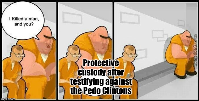 prisoners blank | Protective custody after testifying against the Pedo Clintons | image tagged in prisoners blank | made w/ Imgflip meme maker