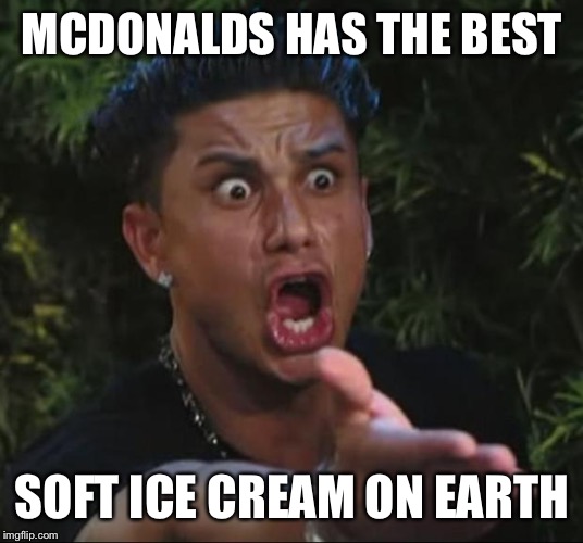 DJ Pauly D Meme | MCDONALDS HAS THE BEST SOFT ICE CREAM ON EARTH | image tagged in memes,dj pauly d | made w/ Imgflip meme maker