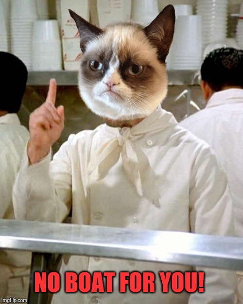 soup nazi | NO BOAT FOR YOU! | image tagged in soup nazi | made w/ Imgflip meme maker