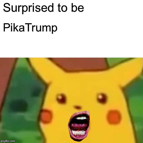 Surprised Pikachu | Surprised to be; PikaTrump | image tagged in memes,surprised pikachu | made w/ Imgflip meme maker