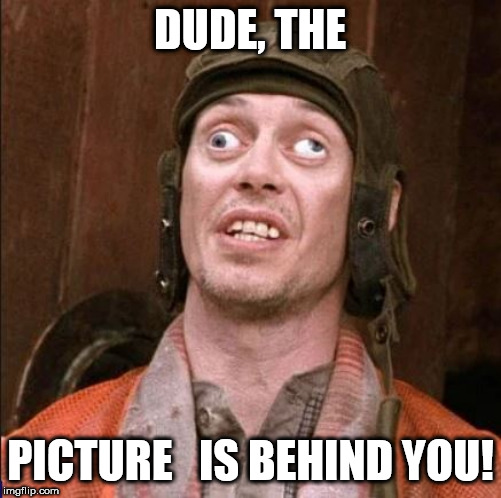 DUDE, THE PICTURE   IS BEHIND YOU! | made w/ Imgflip meme maker