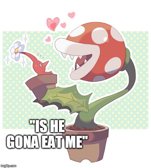 NINTENDO PLANTS | "IS HE GONA EAT ME" | image tagged in super mario,nintendo | made w/ Imgflip meme maker